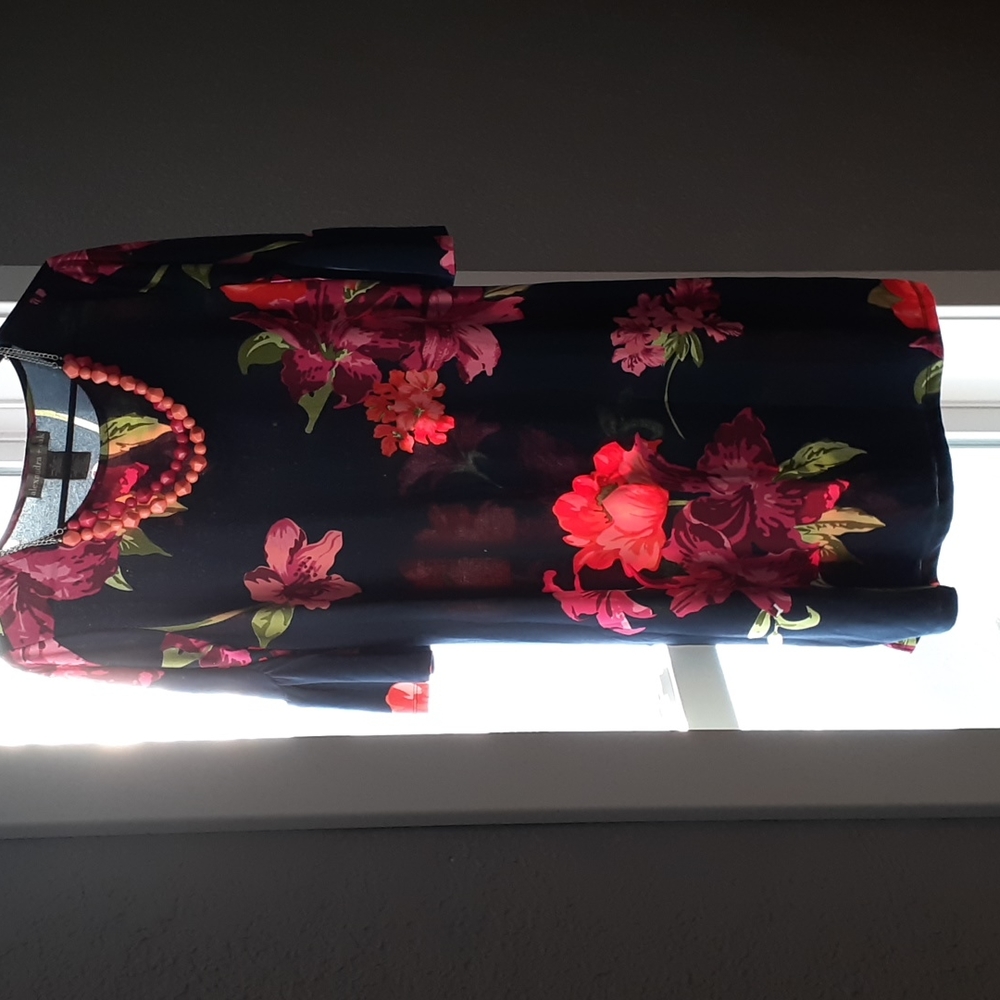 M Navy floral cocktail dress